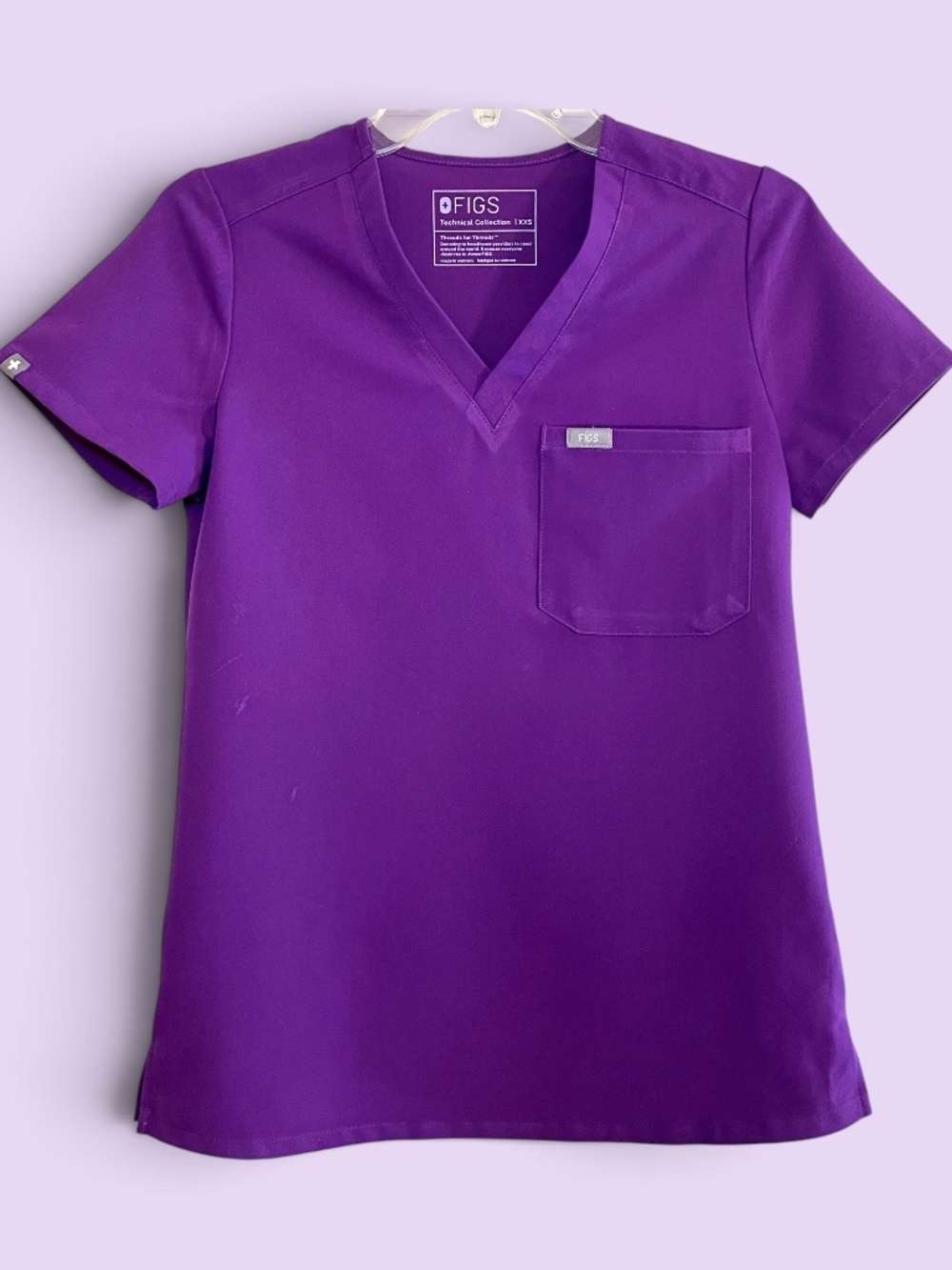 Figs Magic Purple (#1860) Catarina Scrub Top Size XXS